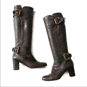 Chloe Tall Knee High Boots Brown 39/8.5 Leather